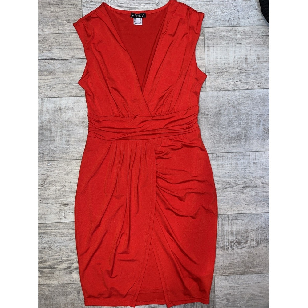 Venus Women's Red  Dress Size XS Ruched Sides - Sleeveless stretchy Dress